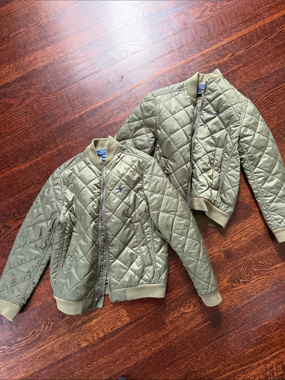 Kids Polo Ralph Lauren Olive Quilted Bomber Jacket - selling 2 seperate